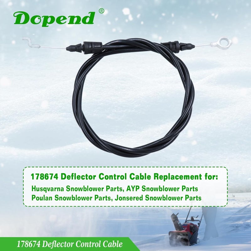 Dopend 178674 Deflector Control Cable for Husqvarna, AYP, Poulan, Jonsered Snowblower Parts, Replaces 587030801, 585271701, 532420673, 178674, 420673 - Image 2